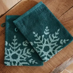 Sommets enneigés 2 gants de toilette