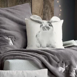 Tendre moment Housse de coussin lapin