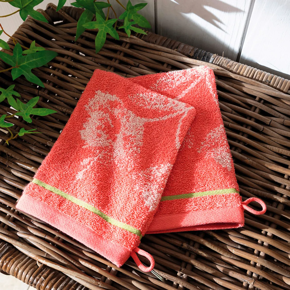 Été pastel 2 gants de toilette