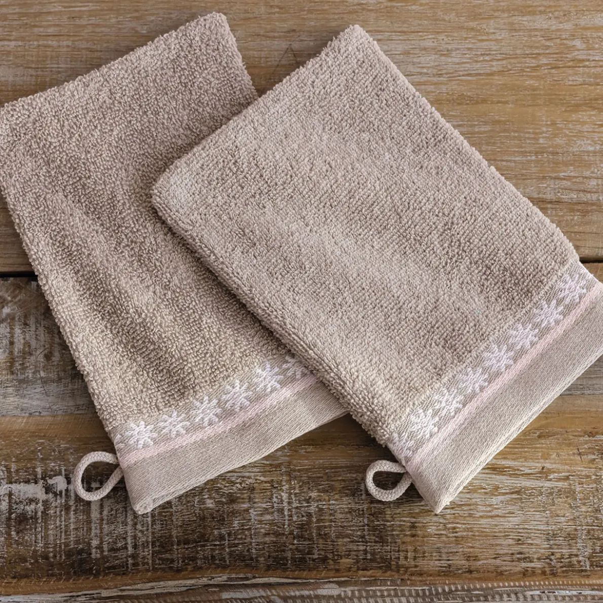 Trop chouette 2 gants de toilette