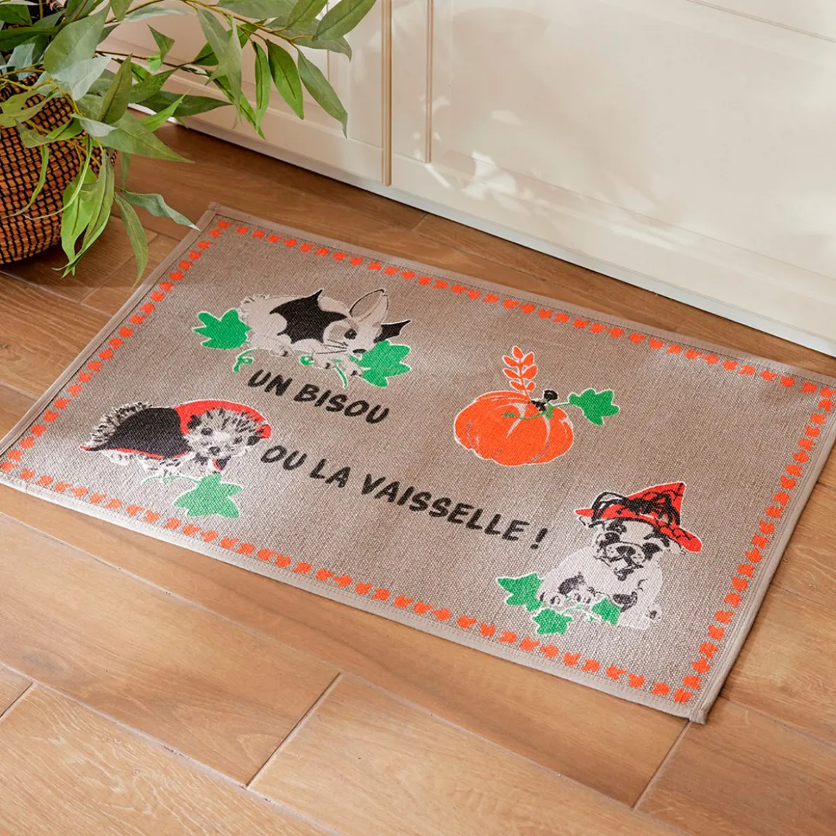 Un bisou ou la vaisselle ! Tapis de cuisine