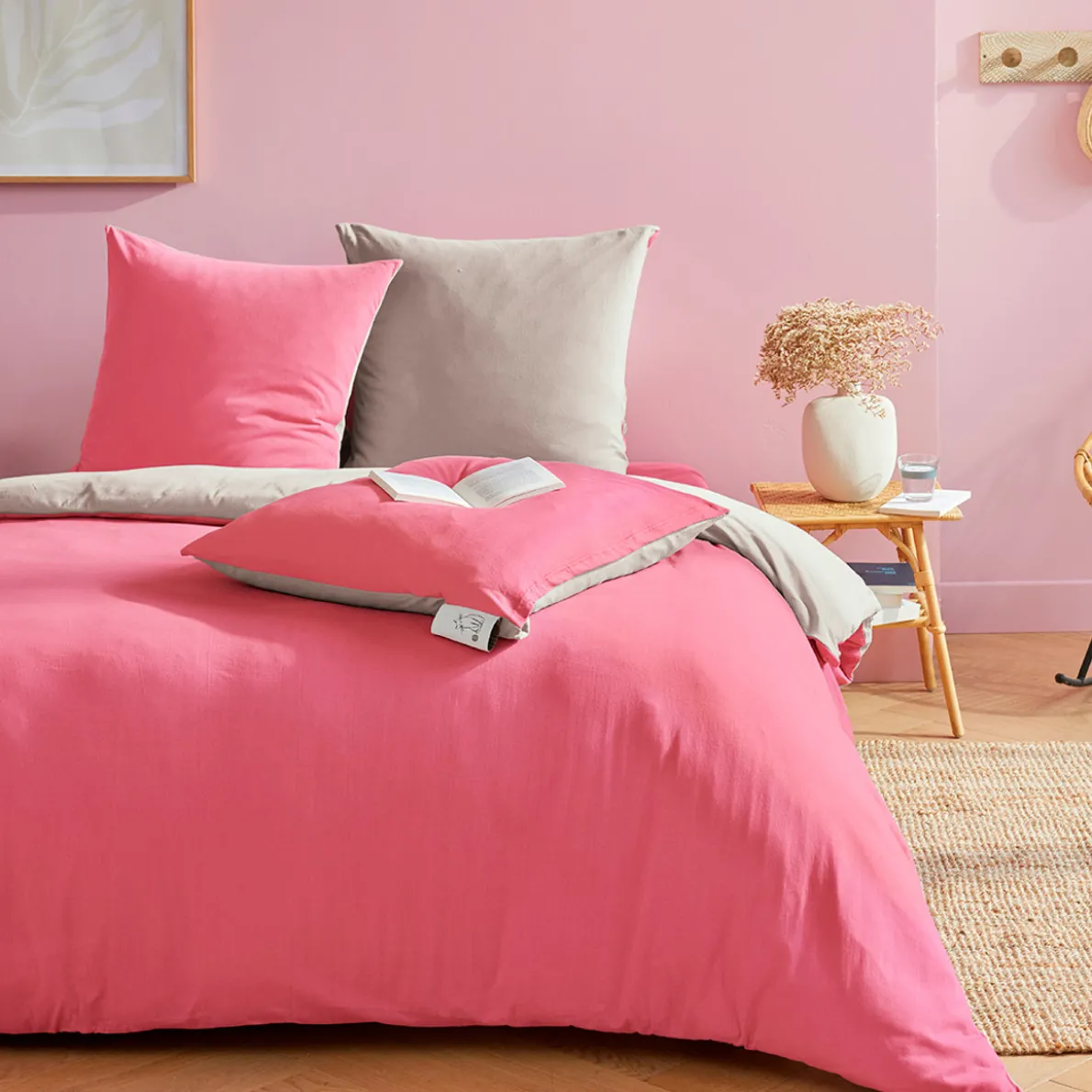 Uni jersey Housse de couette et taie d'oreiller
