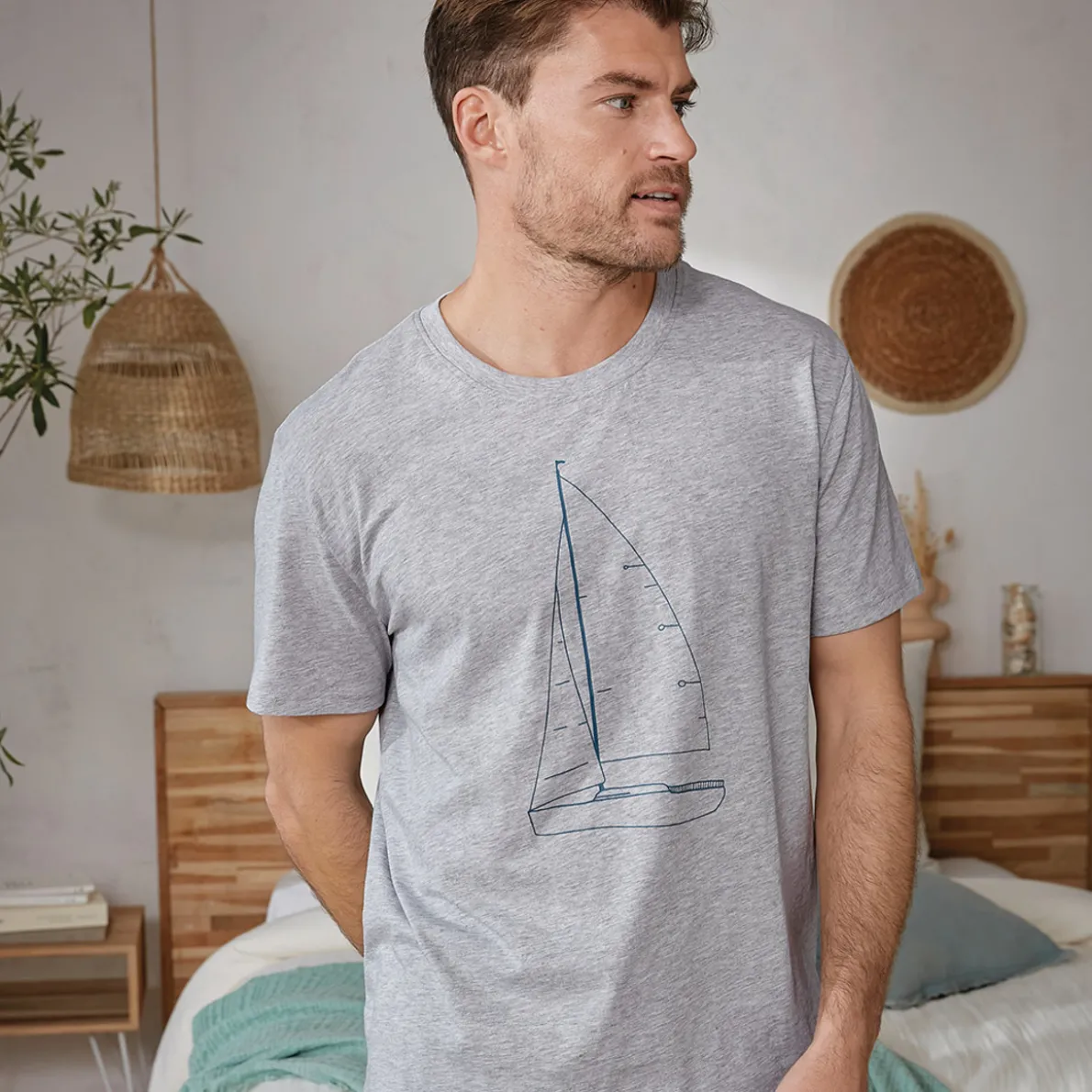 Voile à tribord T-shirt gris